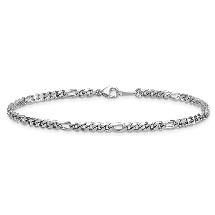 Platinum 3.2mm Figaro Chain, 8" - Chain - Design Jewellers Edmonton