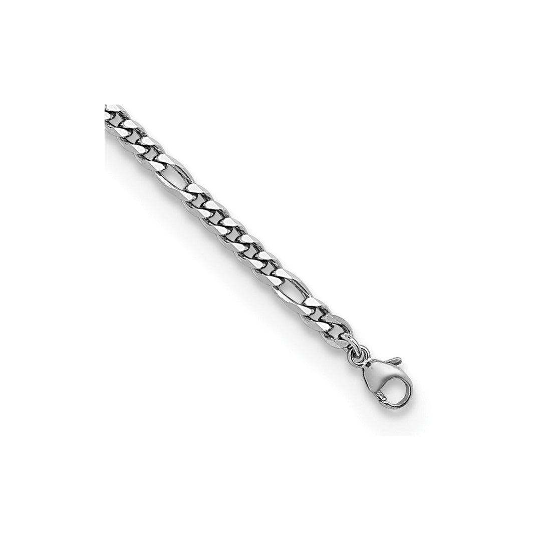 Platinum 3.2mm Figaro Chain, 8"