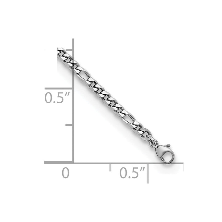 Platinum 3.2mm Figaro Chain, 8" - Chain - Design Jewellers Edmonton