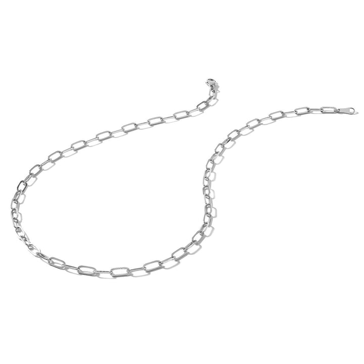 Platinum 3.4mm Paperclip Chain, 16" - Chain - Design Jewellers Edmonton