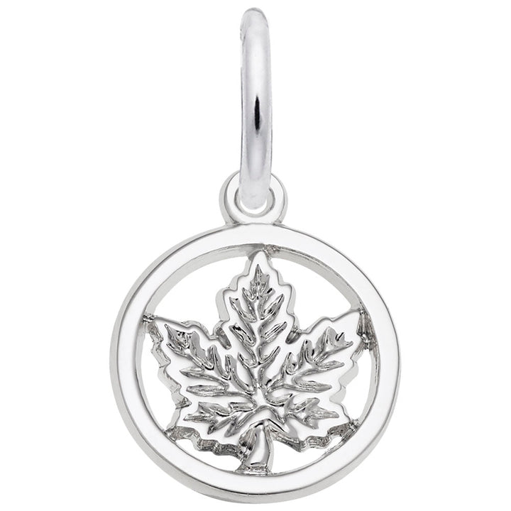 Ringed Maple Leaf Charm - Charms - Design Jewellers Edmonton