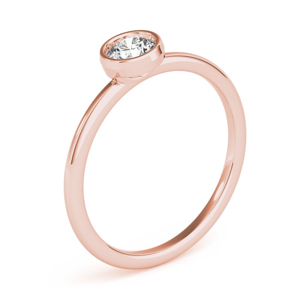 Round Bezel Set Solitaire Stackable Ring - Stackable Ring - Design Jewellers Edmonton