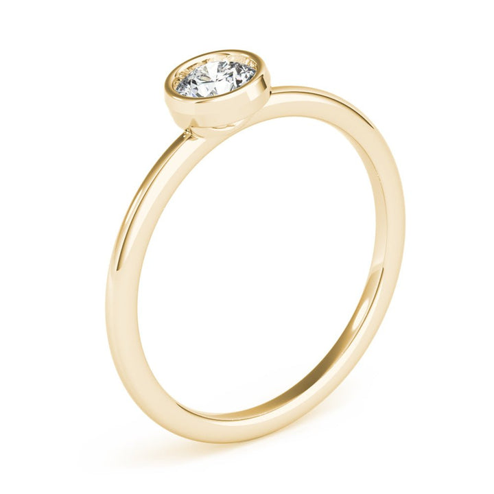 Round Bezel Set Solitaire Stackable Ring - Stackable Ring - Design Jewellers Edmonton