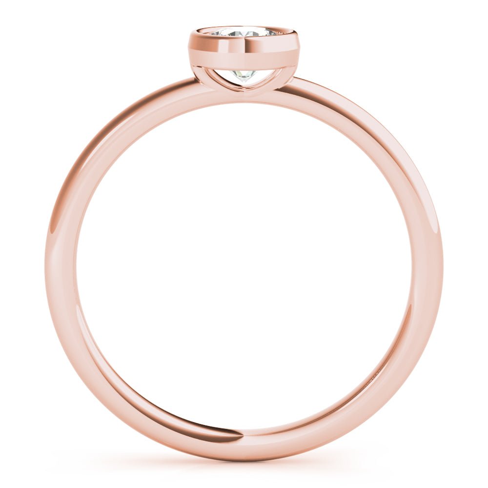 Round Bezel Set Solitaire Stackable Ring - Stackable Ring - Design Jewellers Edmonton