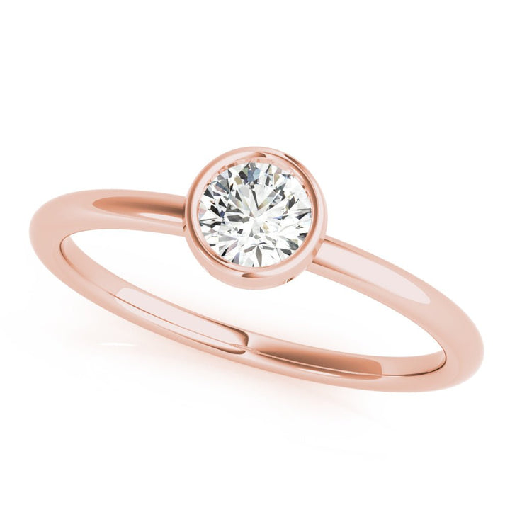 Round Bezel Set Solitaire Stackable Ring - Stackable Ring - Design Jewellers Edmonton