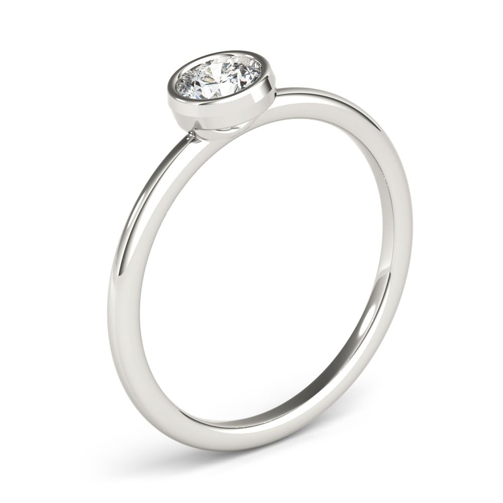 Round Bezel Set Solitaire Stackable Ring - Stackable Ring - Design Jewellers Edmonton