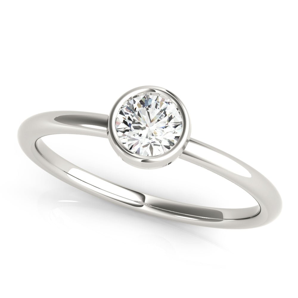 Round Bezel Set Solitaire Stackable Ring