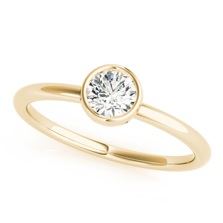 Round Bezel Set Solitaire Stackable Ring - Stackable Ring - Design Jewellers Edmonton
