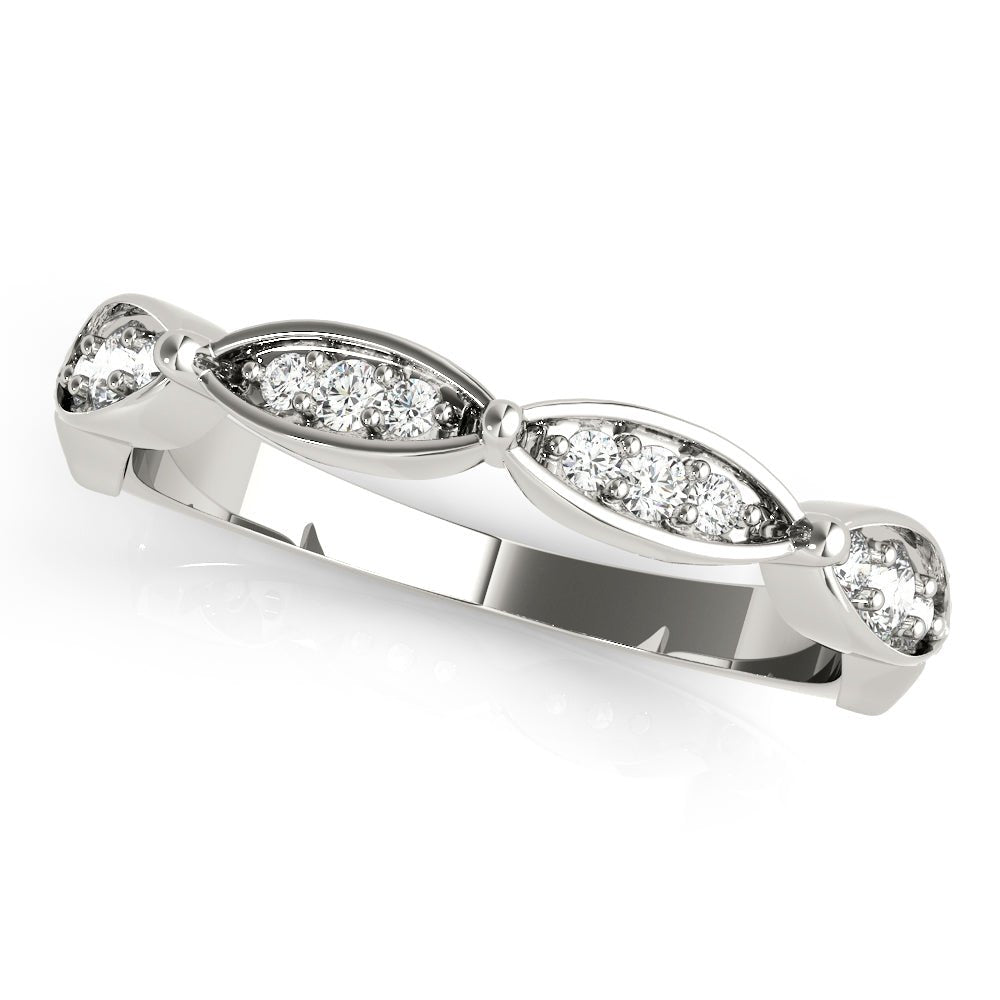 Scalloped Marquise Shape Wedding Band