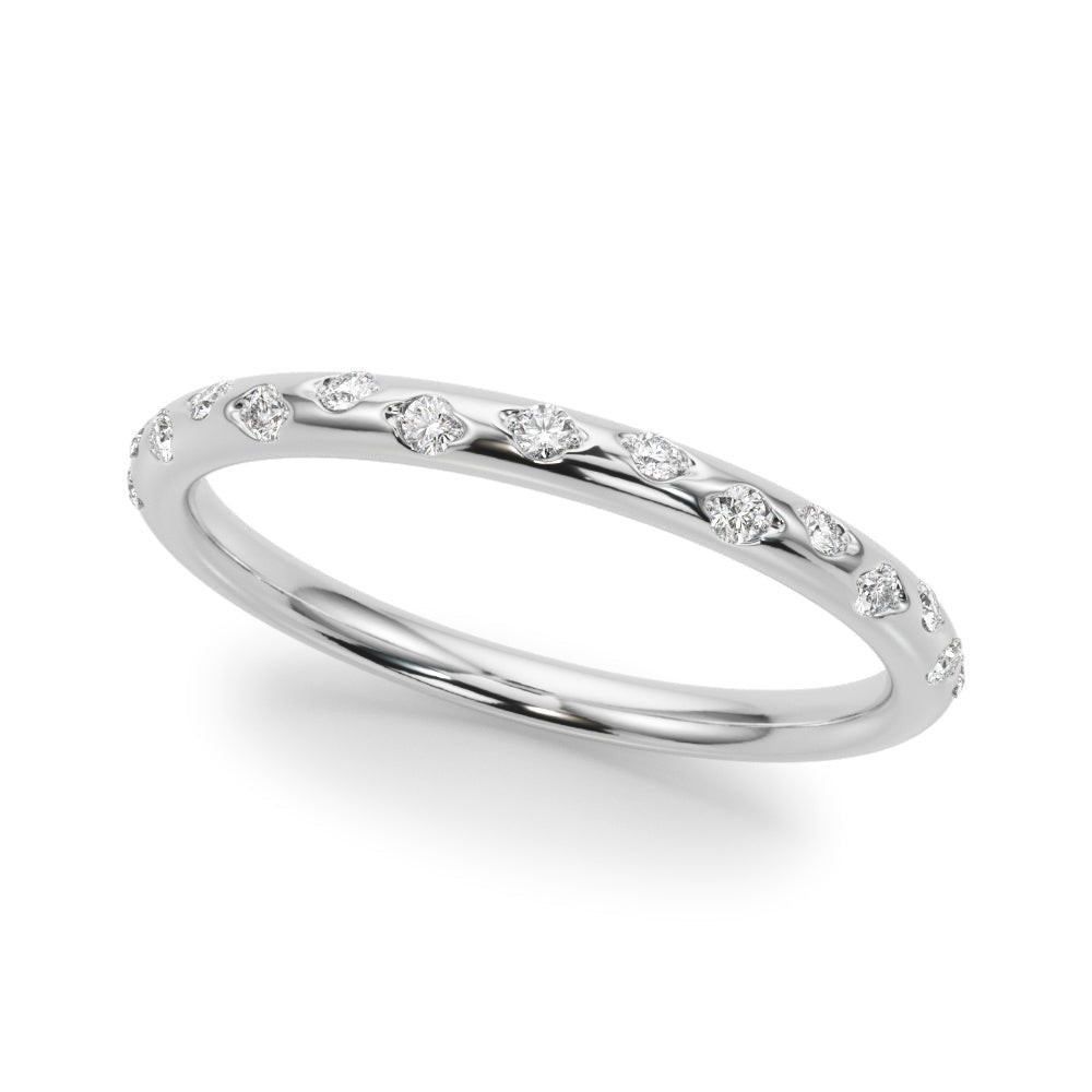 Scattered Diamond Wedding Band