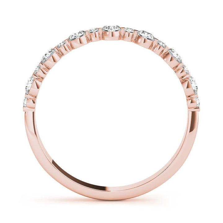 Single Shared Prong Wedding Band, Alternating Size - Wedding Band - Design Jewellers Edmonton