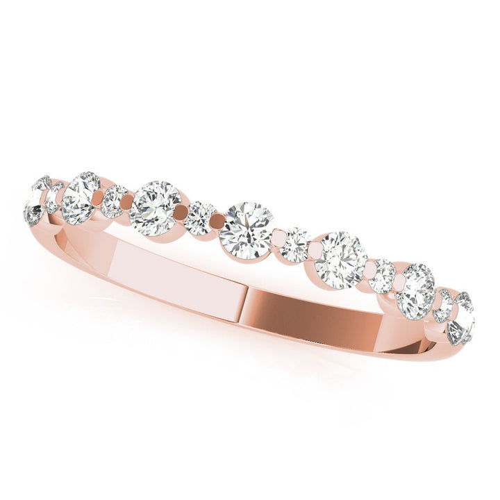 Single Shared Prong Wedding Band, Alternating Size - Wedding Band - Design Jewellers Edmonton