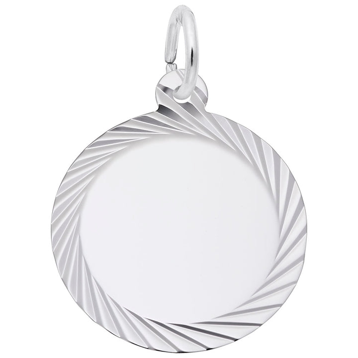 Small Diamond Faceted Disc Charm - Charms - Design Jewellers Edmonton