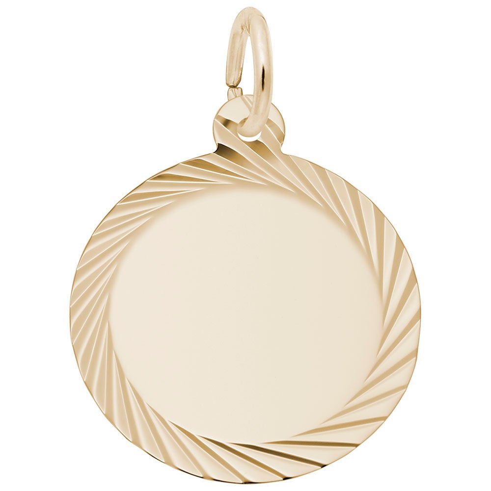 Small Diamond Faceted Disc Charm - Charms - Design Jewellers Edmonton