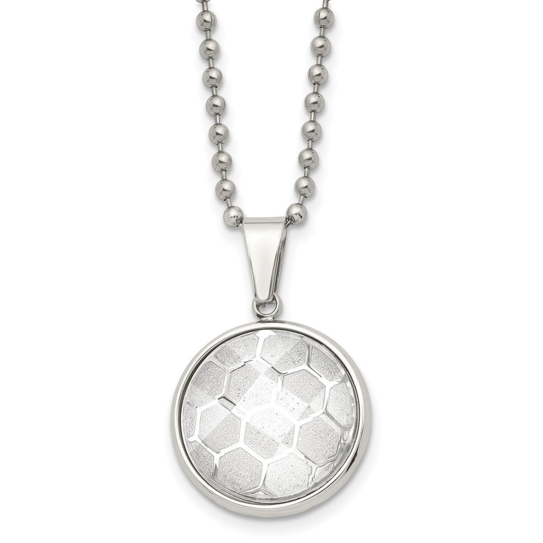 Soccer Ball Pendant on Ball Chain Necklace