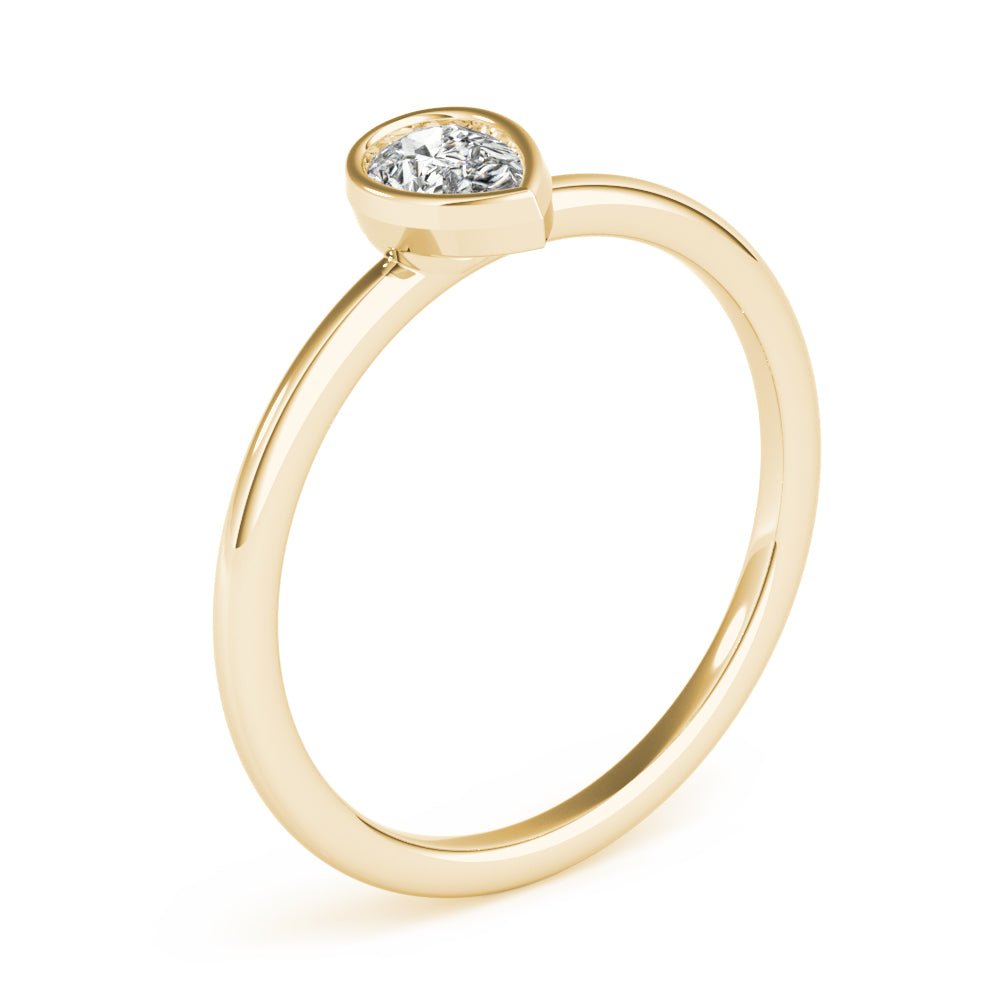 Solitaire Pear Shape Stackable Engagement Ring - Engagement Ring - Design Jewellers Edmonton