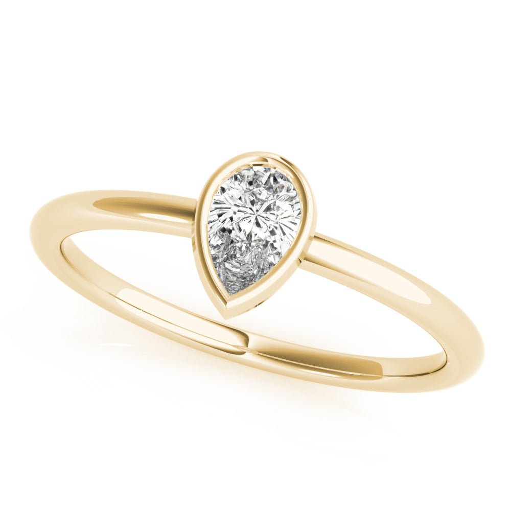 Solitaire Pear Shape Stackable Engagement Ring - Engagement Ring - Design Jewellers Edmonton