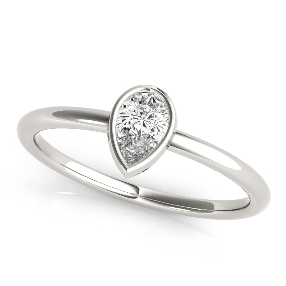 Solitaire Pear Shape Stackable Engagement Ring