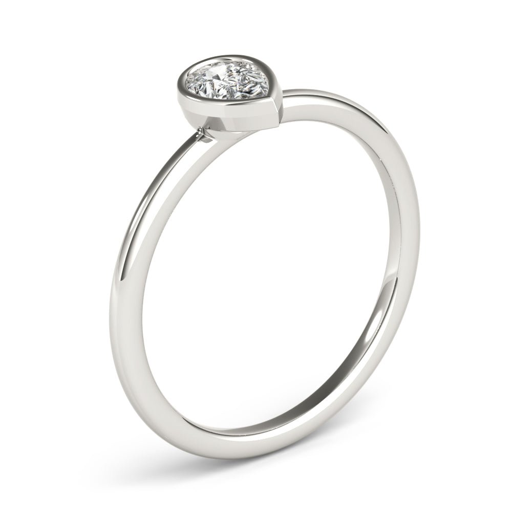 Solitaire Pear Shape Stackable Engagement Ring - Engagement Ring - Design Jewellers Edmonton