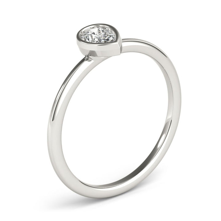 Solitaire Pear Shape Stackable Engagement Ring - Engagement Ring - Design Jewellers Edmonton
