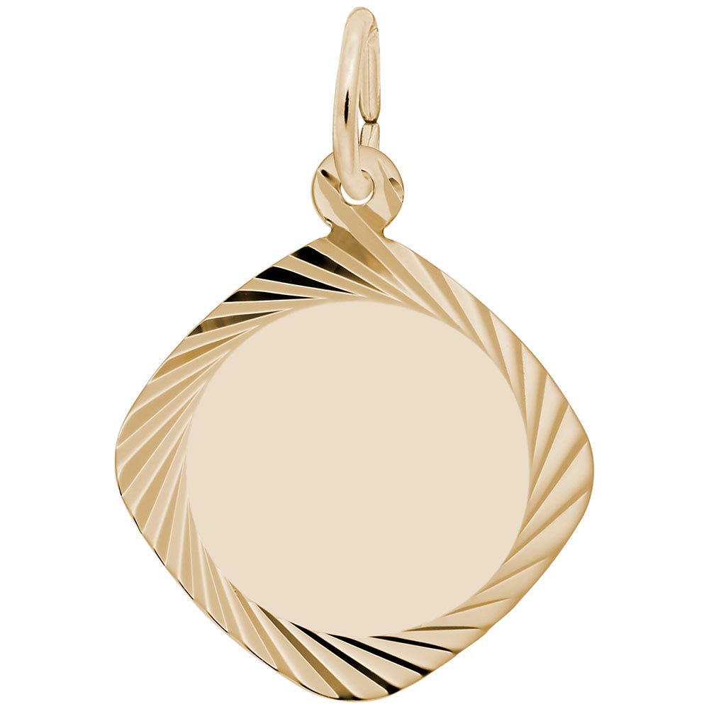 Square Diamond Faceted Disc Charm - Charms - Design Jewellers Edmonton