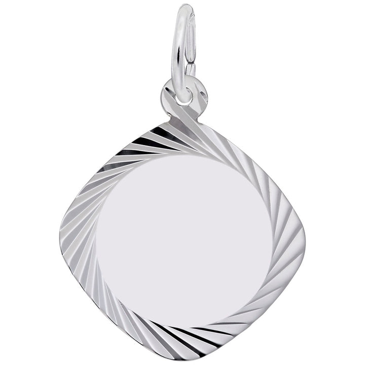 Square Diamond Faceted Disc Charm - Charms - Design Jewellers Edmonton