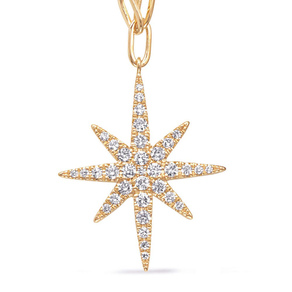 STAR DESIGN GOLD AND DIAMOND NECKLACE - Design Jewellers Edmonton