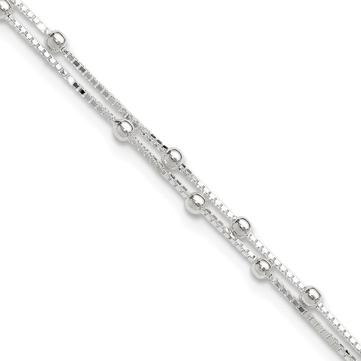 Sterling Silver 0.8mm Ball (Beaded) Anklet, 9" - Anklet - Design Jewellers Edmonton