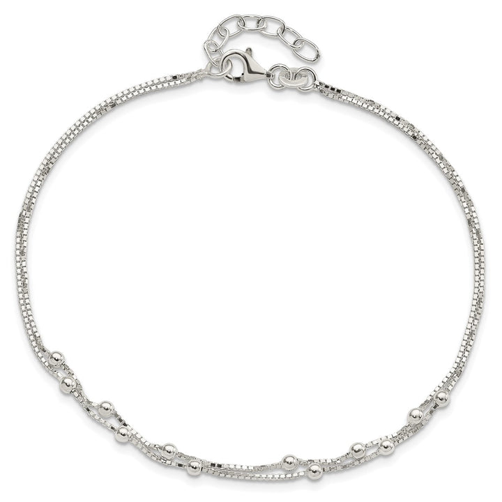 Sterling Silver 0.8mm Ball (Beaded) Anklet, 9" - Anklet - Design Jewellers Edmonton