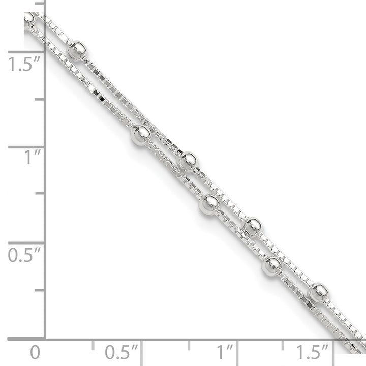 Sterling Silver 0.8mm Ball (Beaded) Anklet, 9" - Anklet - Design Jewellers Edmonton