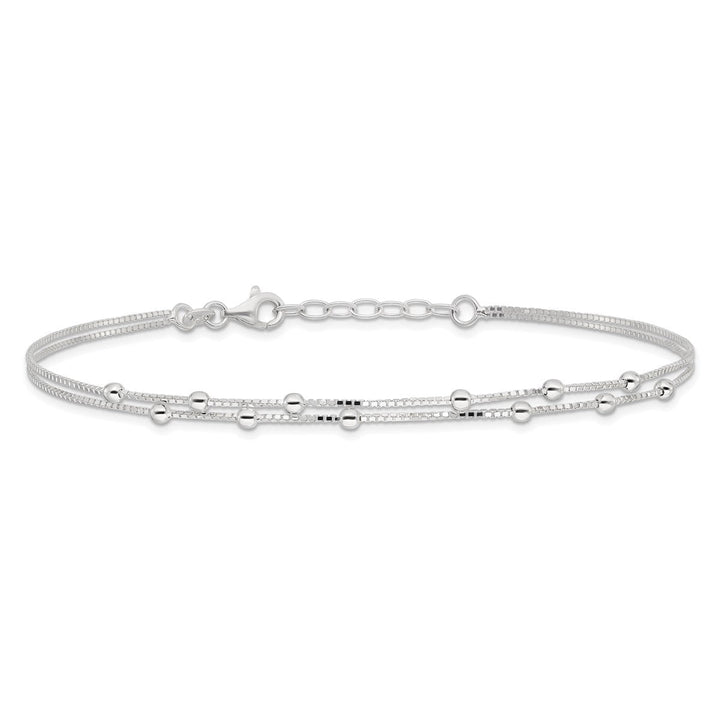 Sterling Silver 0.8mm Ball (Beaded) Anklet, 9" - Anklet - Design Jewellers Edmonton