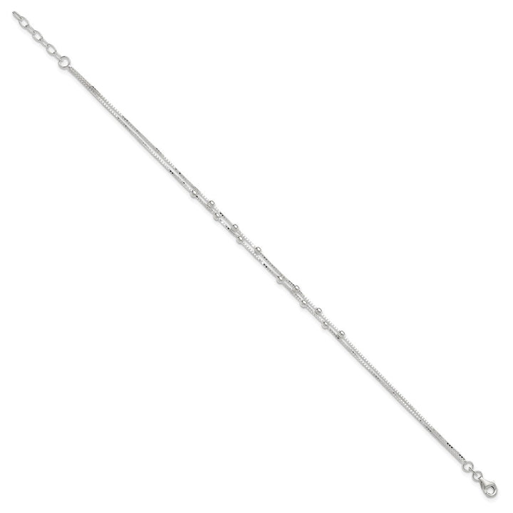 Sterling Silver 0.8mm Ball (Beaded) Anklet, 9" - Anklet - Design Jewellers Edmonton