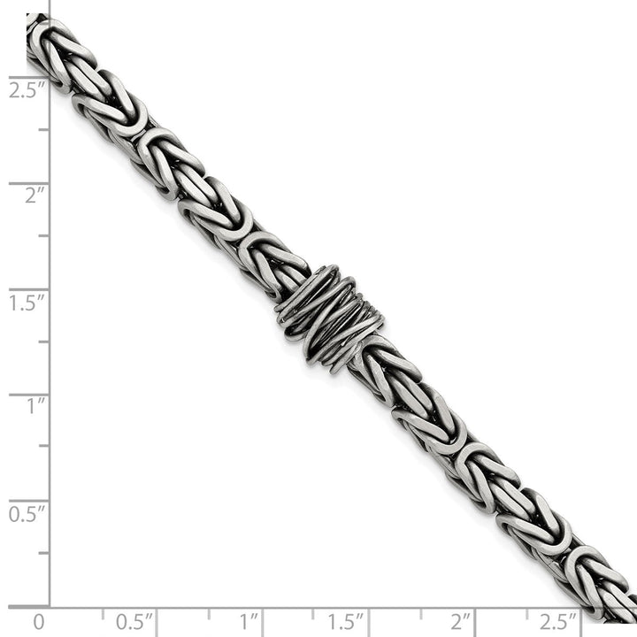 Sterling Silver 10.1mm Byzantine Bracelet, 8.5" - Bracelet - Design Jewellers Edmonton