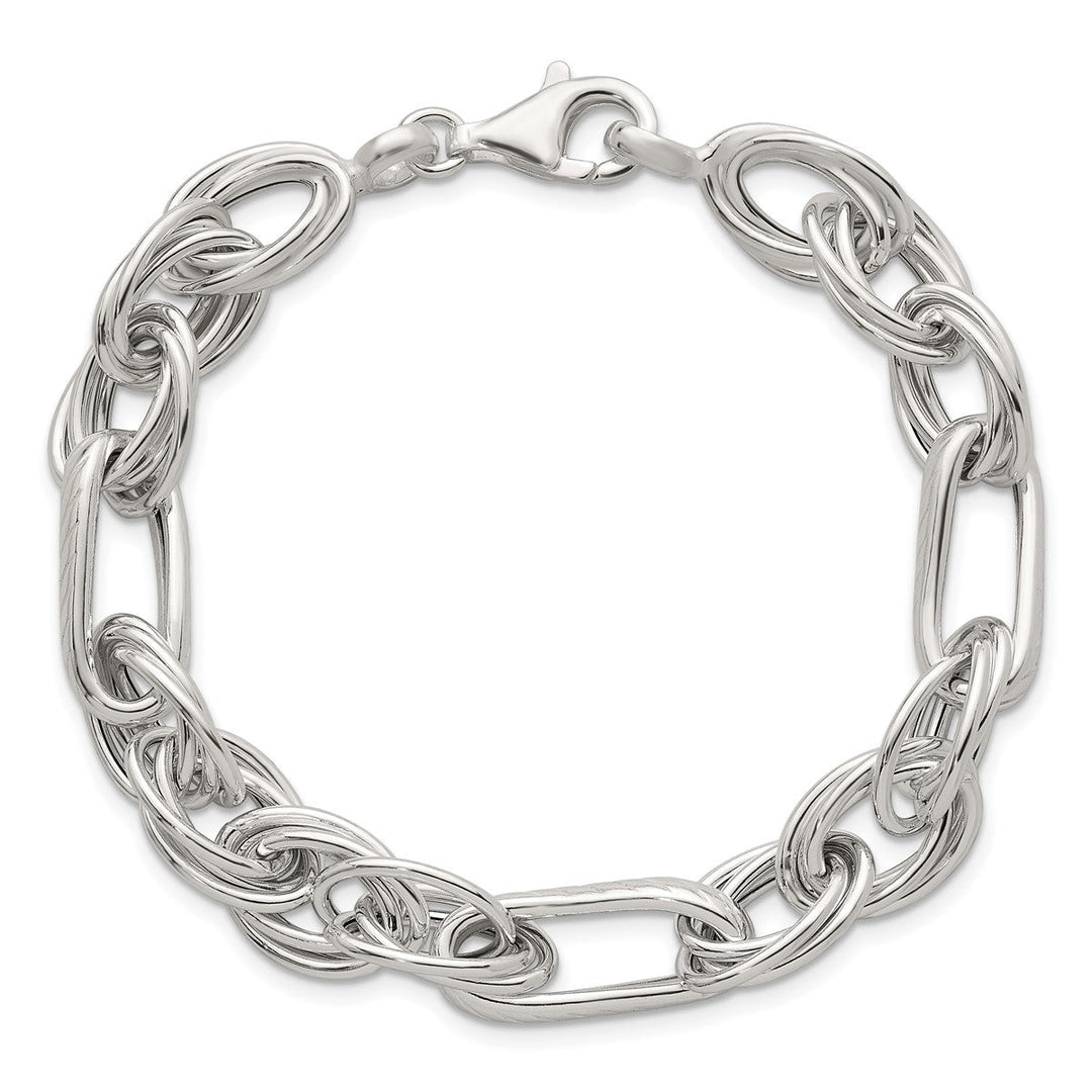 Sterling Silver 11.6mm Open Link Bracelet, 8
