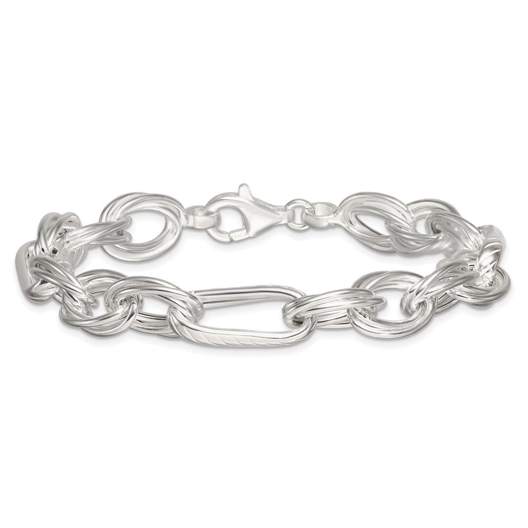 Sterling Silver 11.6mm Open Link Bracelet, 8