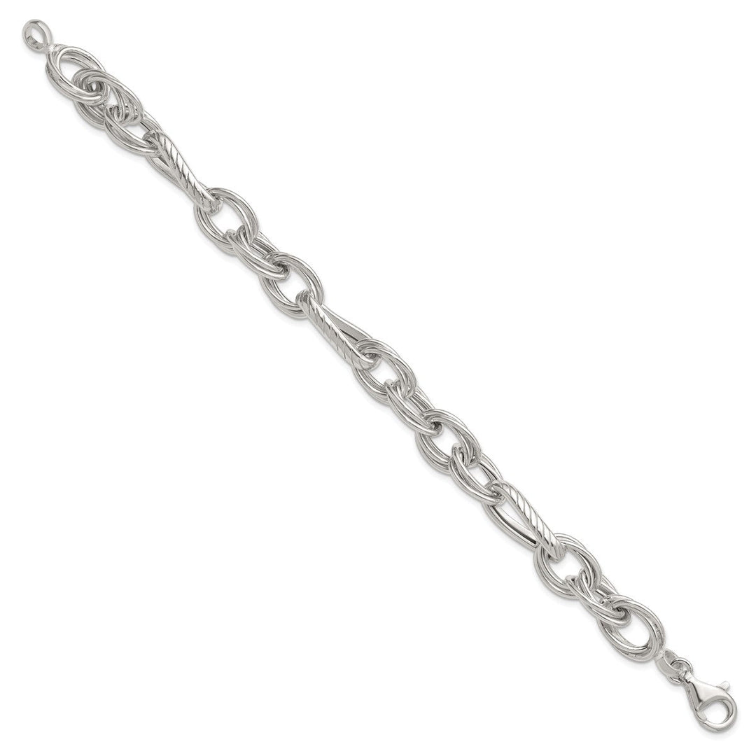 Sterling Silver 11.6mm Open Link Bracelet, 8