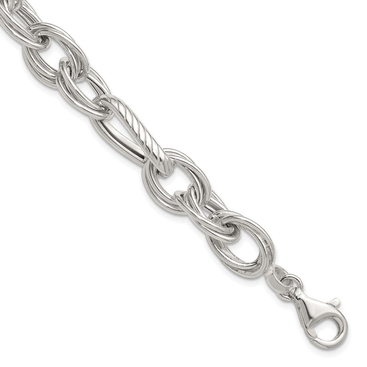 Sterling Silver 11.6mm Open Link Bracelet, 8" - Bracelet - Design Jewellers Edmonton