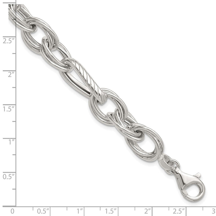 Sterling Silver 11.6mm Open Link Bracelet, 8" - Bracelet - Design Jewellers Edmonton