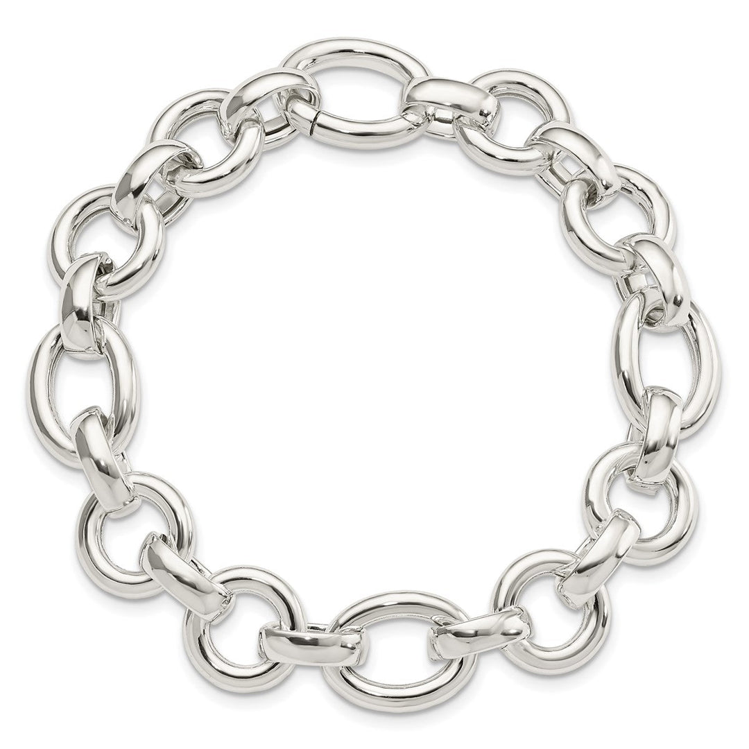 Sterling Silver 13.3mm Open Link Bracelet, 8