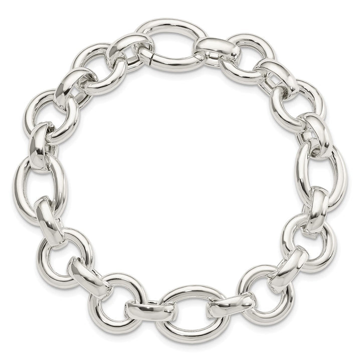 Sterling Silver 13.3mm Open Link Bracelet, 8" - Bracelet - Design Jewellers Edmonton