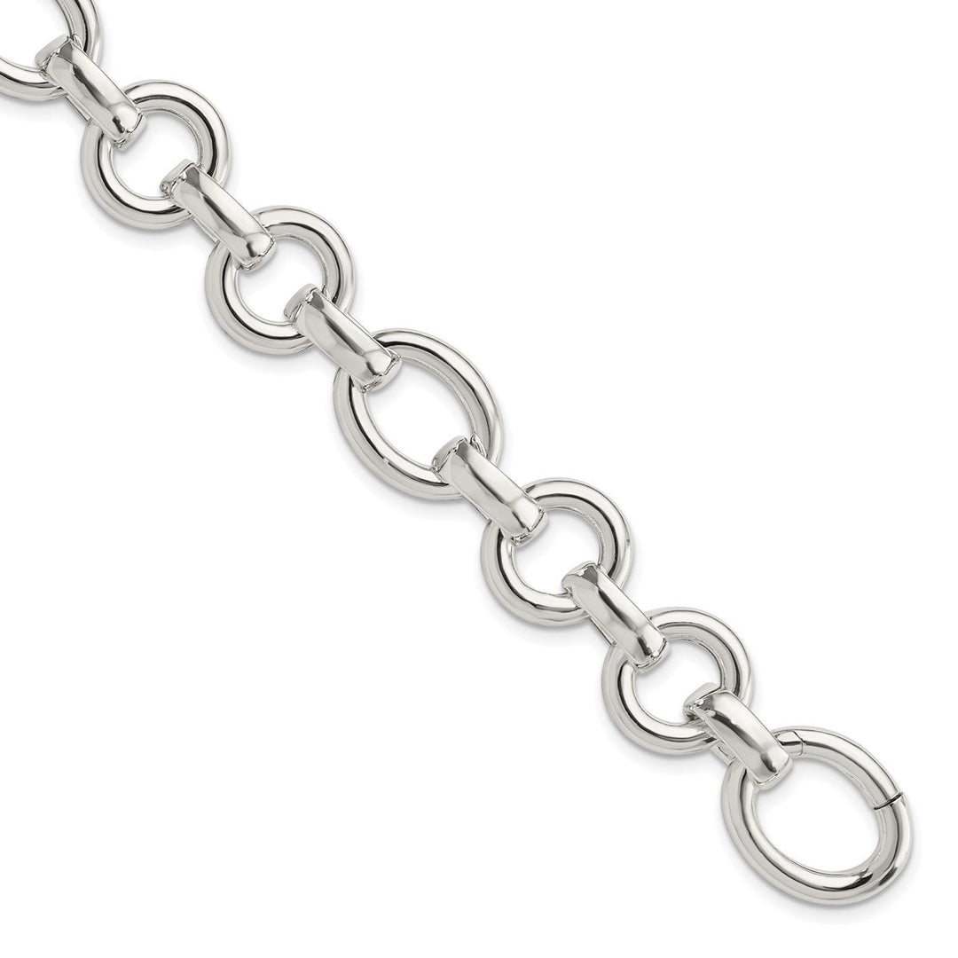 Sterling Silver 13.3mm Open Link Bracelet, 8"