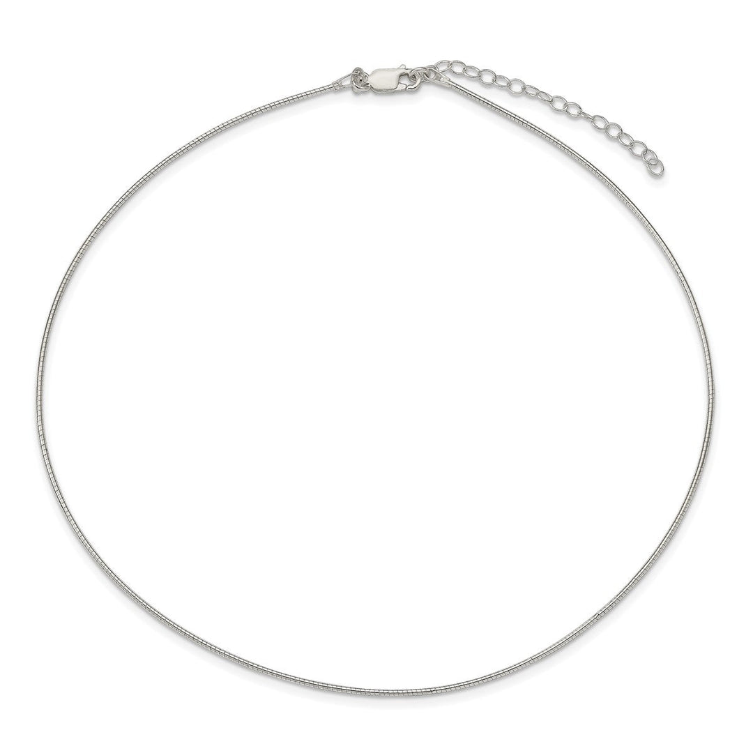Sterling Silver 1.35mm Omega Necklaces, 16