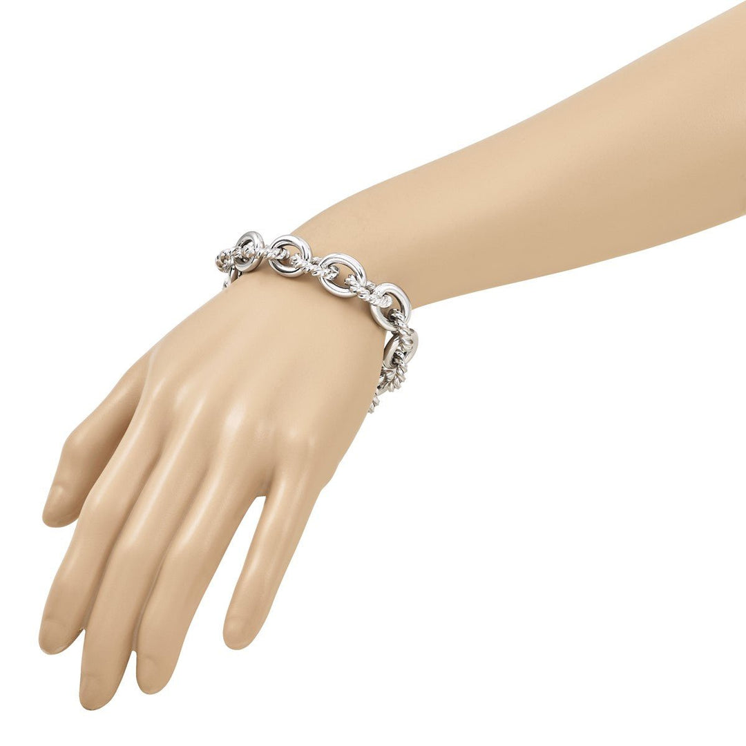 Sterling Silver 14.25mm Link, Other Bracelet, 8