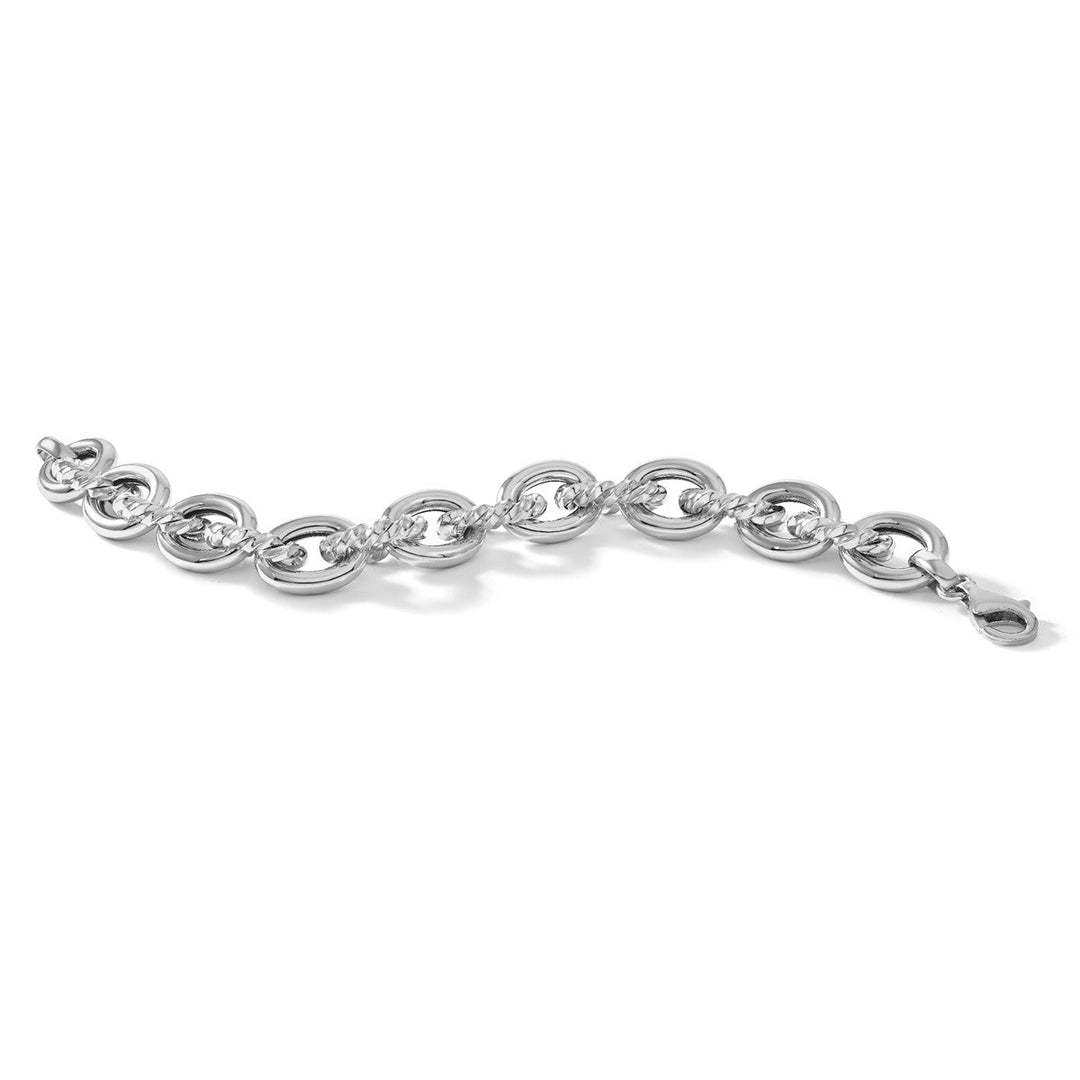 Sterling Silver 14.25mm Link, Other Bracelet, 8