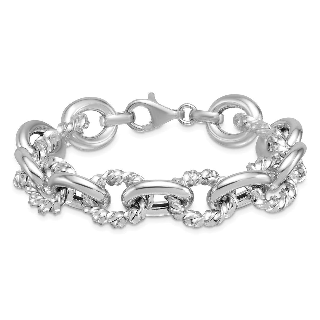 Sterling Silver 14.25mm Link, Other Bracelet, 8