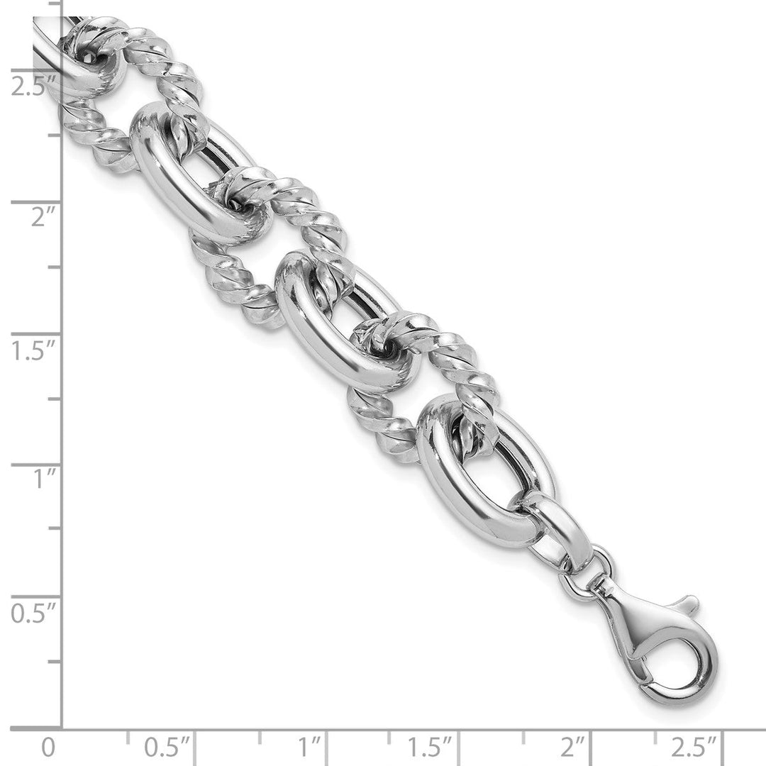 Sterling Silver 14.25mm Link, Other Bracelet, 8