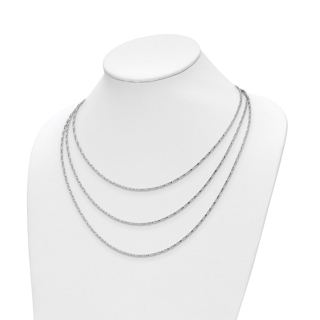 Sterling Silver 1.4mm Box Necklace, 17.5