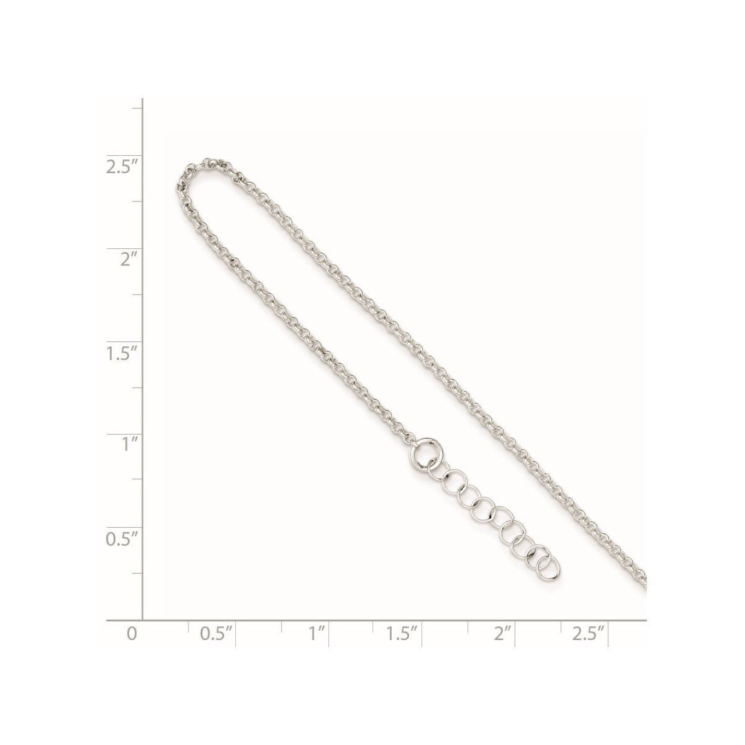 Sterling Silver 1.5mm Rolo Anklet, 9