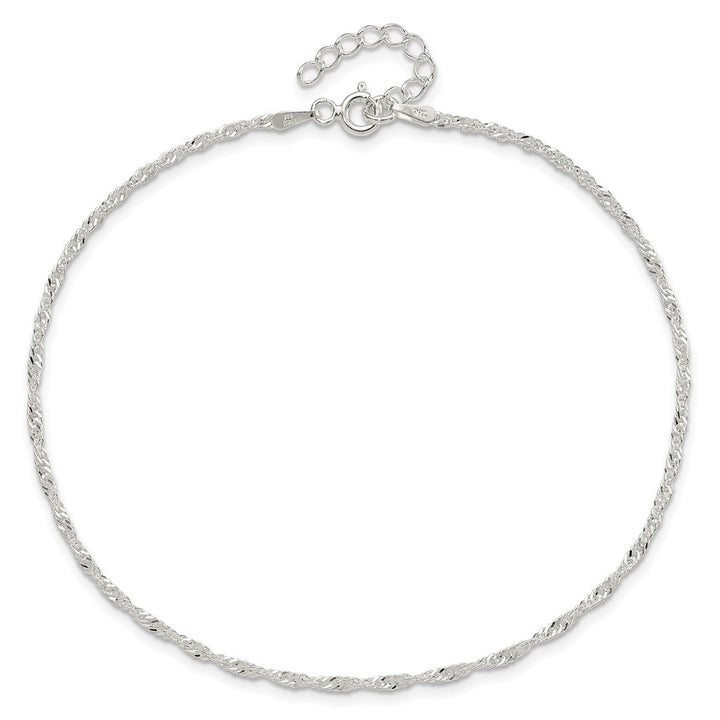 Sterling Silver 1.5mm Singapore Anklet, 9" - Anklet - Design Jewellers Edmonton