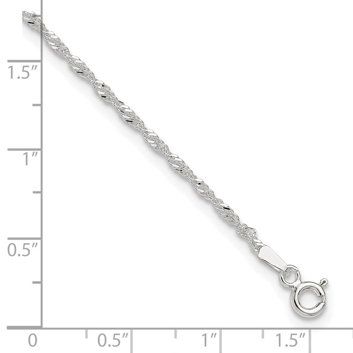 Sterling Silver 1.5mm Singapore Anklet, 9" - Anklet - Design Jewellers Edmonton